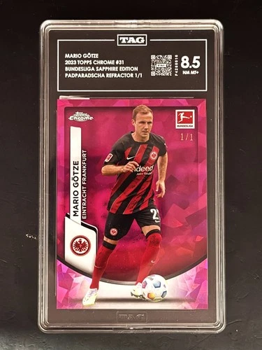 Mario Götze 2023 Topps Chrome Sapphire Padparadscha 1/1