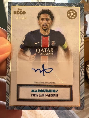 Marquinhos 2024 Topps Chrome UEFA Club Competitions Deco Blue