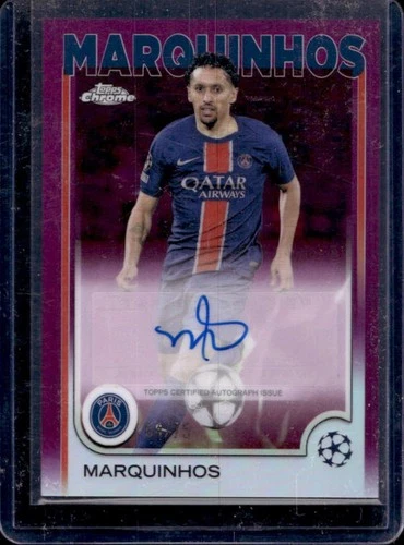 Marquinhos 2024 Topps Chrome UEFA Magenta Refractor /75