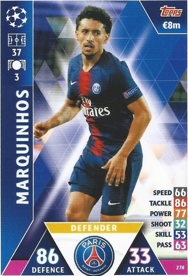 Marquinhos 2018 Topps Match Attax UEFA 278