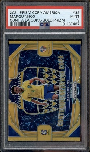 Marquinhos 2024 Panini Prizm Copa America Gold /10