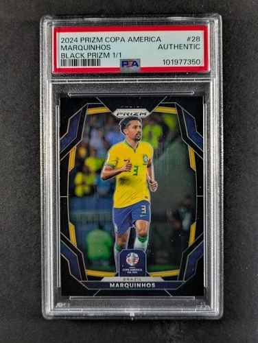 Marquinhos 2024 Panini Prizm Copa America True Black Prizm 1/1