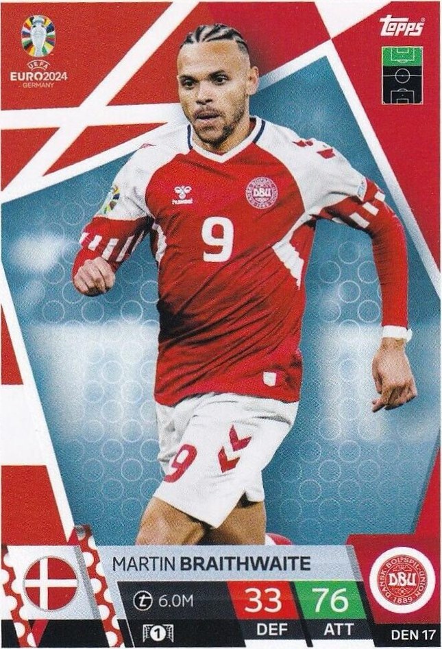 Martin Braithwaite 2024 Topps Match Attax UEFA EURO