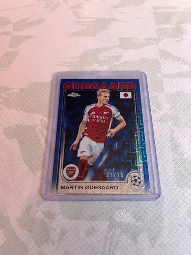 Martin Ødegaard 2024 Topps Chrome Blue Refractor /75