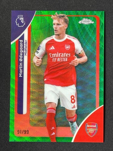 Martin Ødegaard 2025 Topps Chrome Green Wave Refractor /99