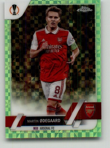 Martin Ødegaard 2022 Topps Cromo UEFA Verde Neón X-Fractor /399