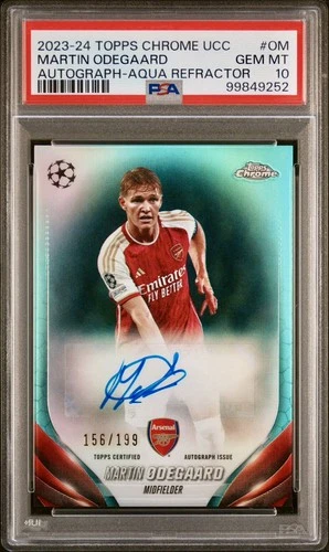 Martin Odegaard 2023 Topps Chrome Aqua Refractor /199