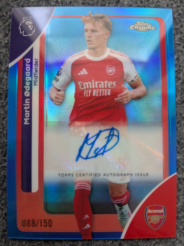 Martin Odegaard 2025 Topps Chrome Blue Refractor /150