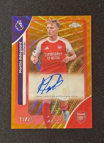 Martin Odegaard 2026 Topps Chrome Orange Wave /25