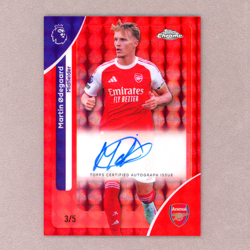 Martin Odegaard 2025 Topps Chrome Red Geometric /5