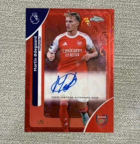 Martin Odegaard 2026 Topps Chrome Red Logofractor /5