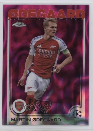 Martin Odegaard 2024 Topps Chrome UEFA Club Competitions Pink Lava Refractor /250