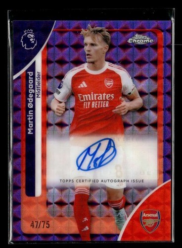 Martin Odegaard 2025 Topps Cromo Premier League Purple /75