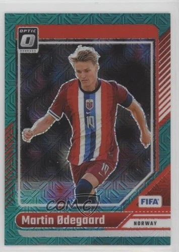 Martin Odegaard 2024 Panini Donruss FIFA Optic Teal Mojo Prizm /49