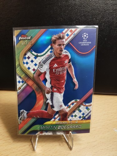 Martin Odegaard 2024 Topps Finest Blue Refractor /75