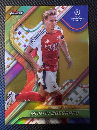 Martin Odegaard 2024 Topps Finest Gold Refractor /50