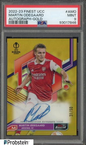 Martin Odegaard 2022 Topps Finest Gold Refractor /50
