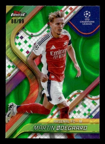 Martin Odegaard 2024 Topps Finest Green Lava /99
