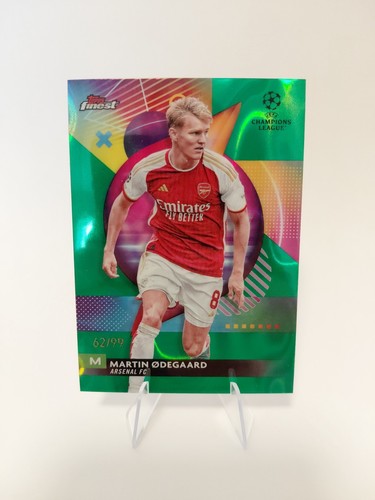 Martin Odegaard 2024 Topps Finest Green Refractor /99