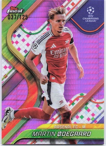 Martin Odegaard 2024 Topps Finest Pink Refractor /125