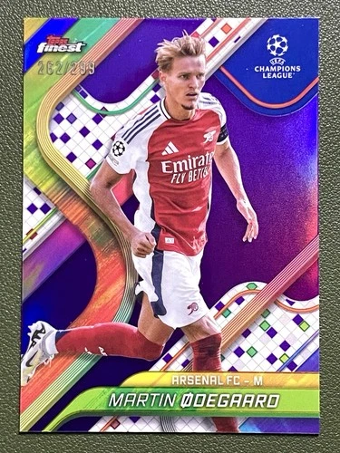 Martin Odegaard 2024 Topps Finest Purple Refractor /299