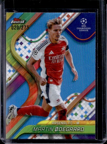 Martin Odegaard 2024 Topps Finest Sky Blue Refractor /275