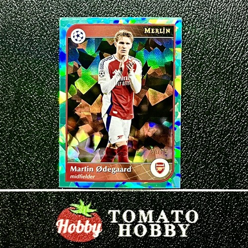 Martin Odegaard 2024 Topps Merlin Chrome Aqua Atomic Refractor /75
