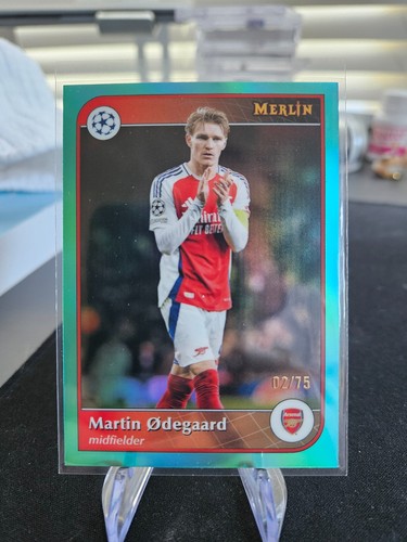 Martin Odegaard 2024 Topps Merlin Chrome Aqua Refractor /75