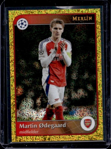Martin Odegaard 2024 Topps Merlin Chrome Gold Speckle Refractor /50