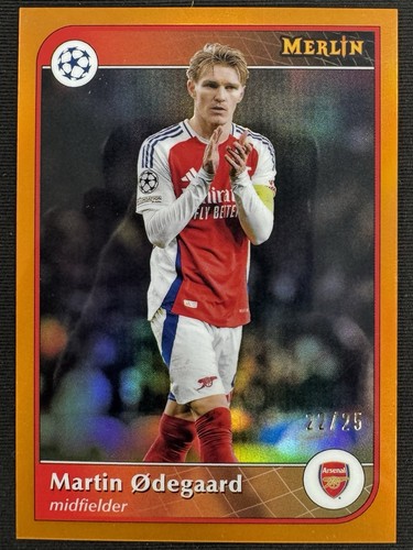 Martin Odegaard 2024 Topps Merlin UEFA Orange Refractor /25
