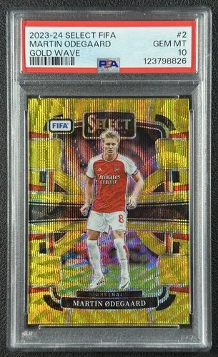 Martin Odegaard 2023 Panini Select FIFA Gold Wave Prizm /10