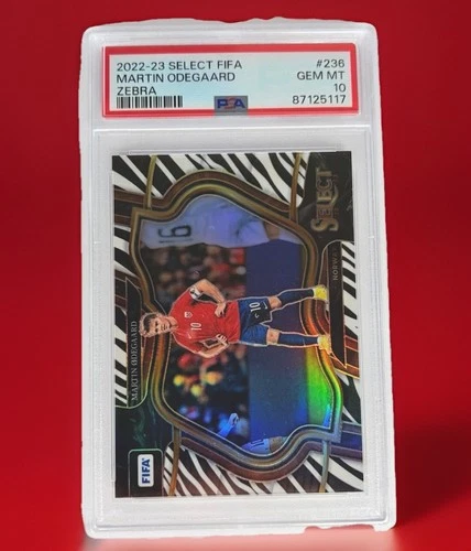 Martin Odegaard 2022 Panini Select FIFA Zebra /25