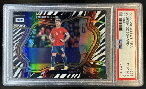 Martin Odegaard 2022 Panini Select Zebra /25