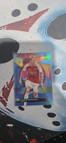 Martin Odegaard 2023 Topps Finest UEFA Sky Blue Refractor /275