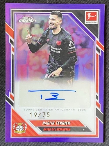 Martin Terrier 2025 Topps Chrome Bundesliga Viola Rifrattore /75