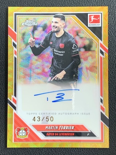 Martin Terrier 2026 Topps Cromo Bundesliga Gold Wave /50