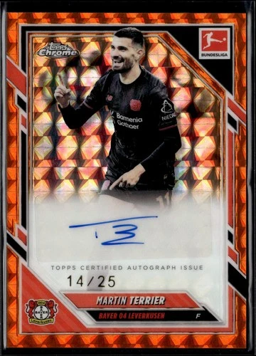 Martin Terrier 2025 Topps Cromo Bundesliga Orange Geometric /25