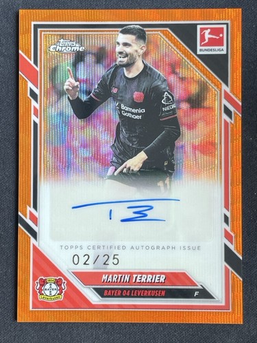 Martin Terrier 2026 Topps Cromo Bundesliga Orange Wave /25