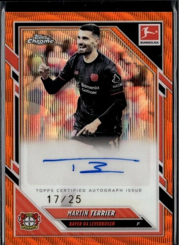 Martin Terrier 2025 Topps Cromo Bundesliga Orange Wave /25