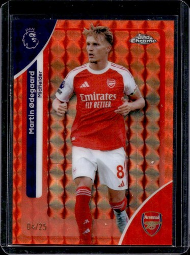 Martín Ødegaard 2026 Topps Cromo Zafiro Premier League Naranja Refractor /25
