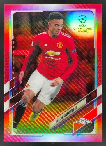 Mason Greenwood 2020 Topps Chrome Red Carbon Fiber