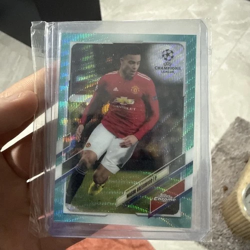 Mason Greenwood 2020 Topps Chrome UEFA Champions True Green Refractor /99