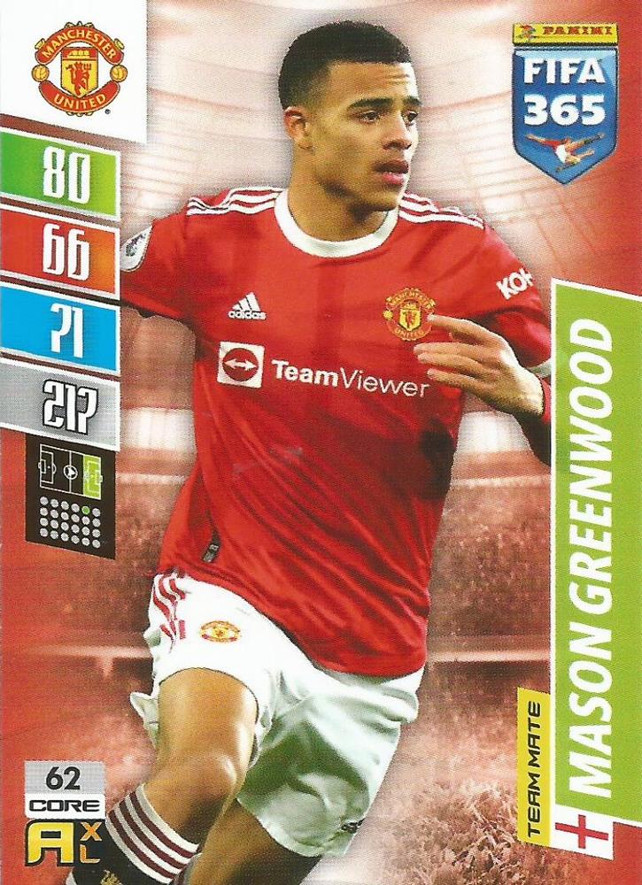 Mason Greenwood 2022 Panini Adrenalyn XL FIFA 365 Green
