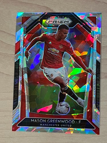Mason Greenwood 2020 Panini Prizm Premier League Cracked Ice Prizm /23