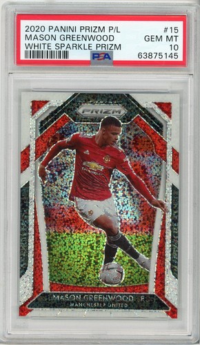 Mason Greenwood 2020 Panini Prizm Premier League White Sparkle