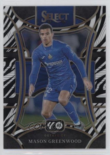Mason Greenwood 2023 Panini Select Zebra Prizm /25