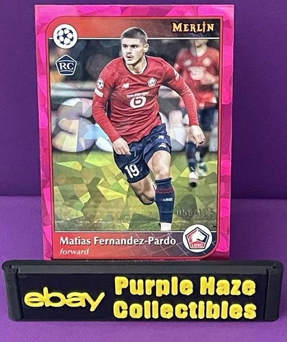 Matías Fernández-Pardo 2024 Topps Merlin Chrome UEFA Magenta Hielo agrietado /125