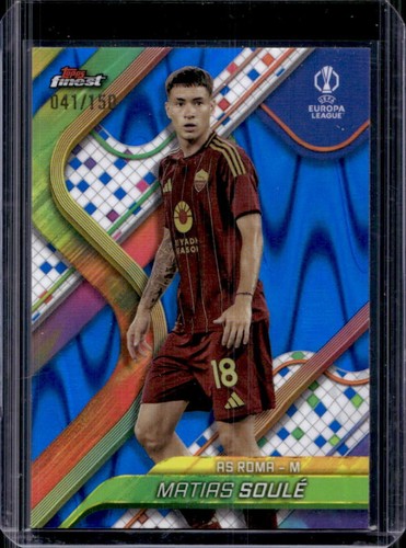 Matías Soulé 2024 Panini Finest UEFA Blue Raywave Refractor /150