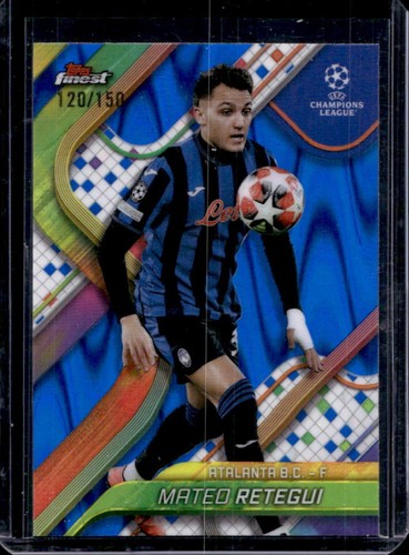 Mateo Retegui 2024 Topps Finest UEFA Blue Raywave Refractor /150