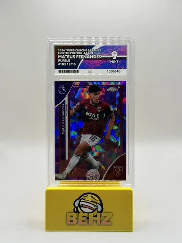 Mateus Fernandes 2024 Topps Chrome Premier League Sapphire /15